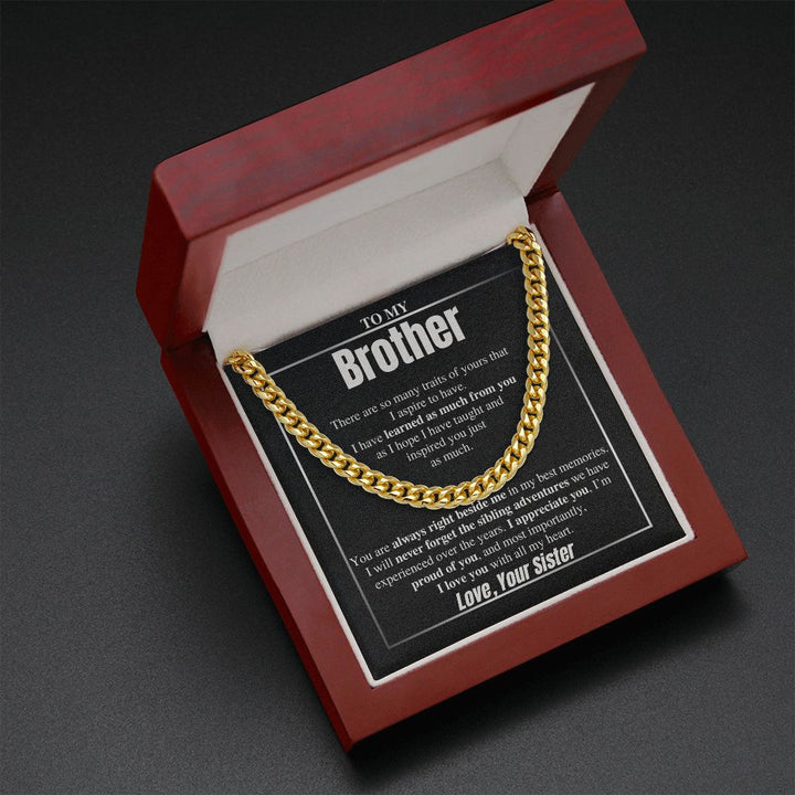 To My Brother Cuban Chain Gift