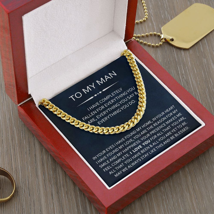 To My Man Cuban Chain Necklace Gift