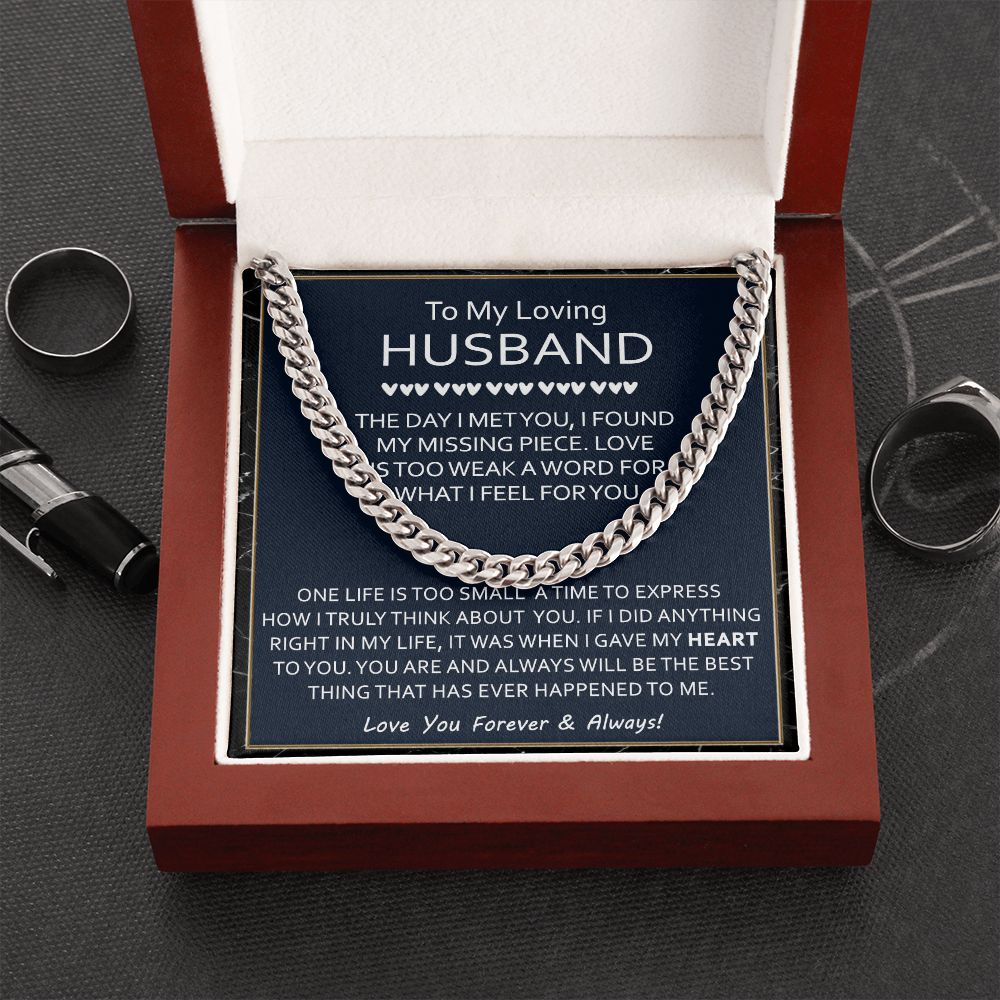Cuban Link Chain Gift for Husband