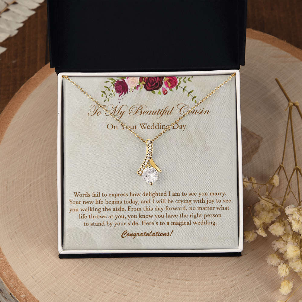 Wedding Day Necklace Gift for Cousin