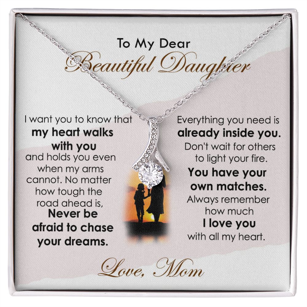 Loving Gift For Daughter From Mom | To My Dear Daughter Necklace