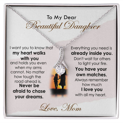 Loving Gift For Daughter From Mom | To My Dear Daughter Necklace