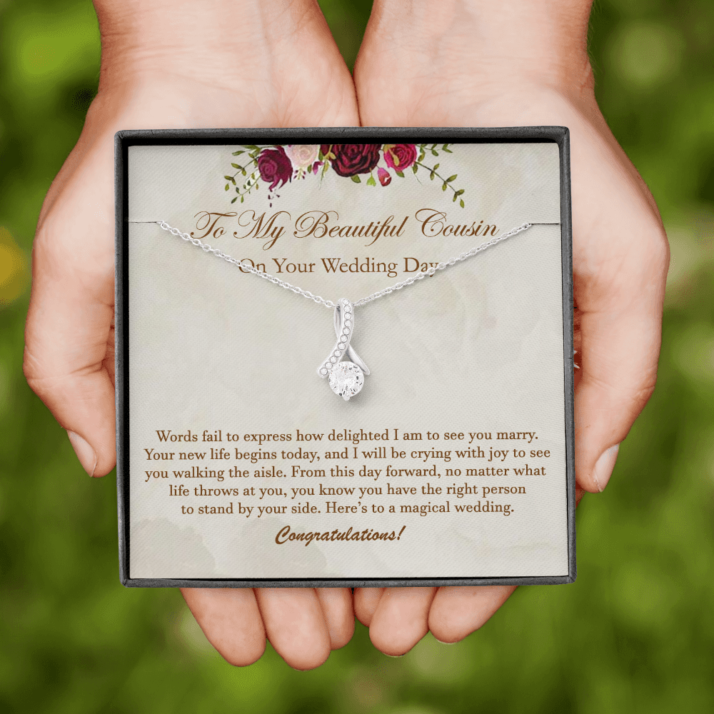 Wedding Day Necklace Gift for Cousin