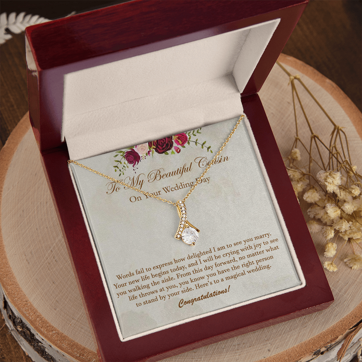 Wedding Day Necklace Gift for Cousin