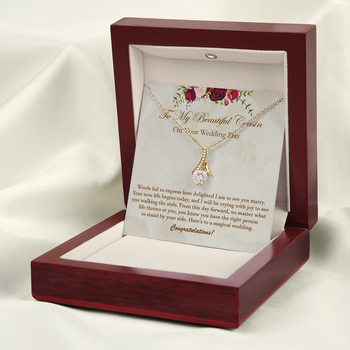Wedding Day Necklace Gift for Cousin