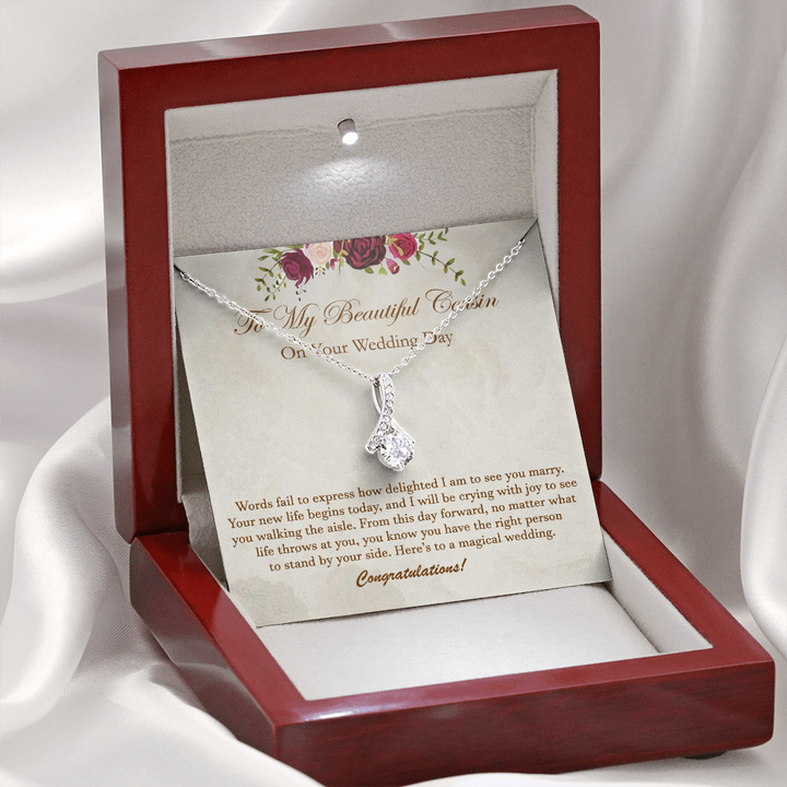 Wedding Day Necklace Gift for Cousin