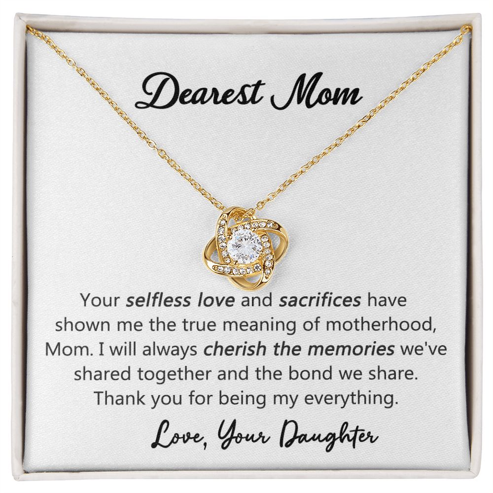 Dearest Mom Love Knot Necklace from Daughter