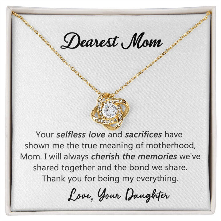 Dearest Mom Love Knot Necklace from Daughter