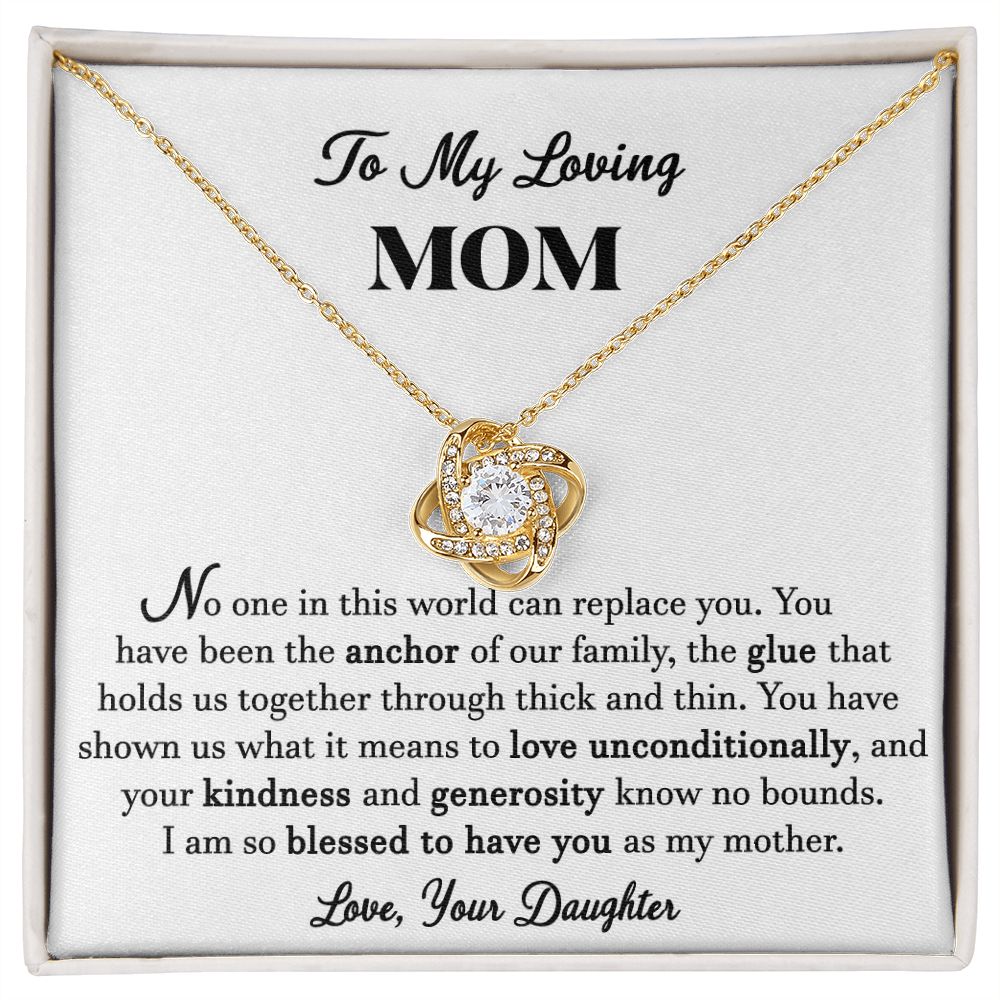 To My Loving Mom Knot Necklace