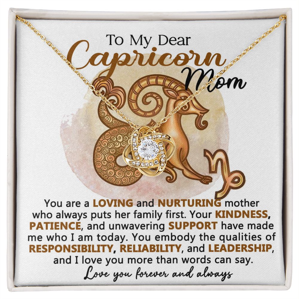 Capricorn Mom Interlocking Hearts Necklace Gift