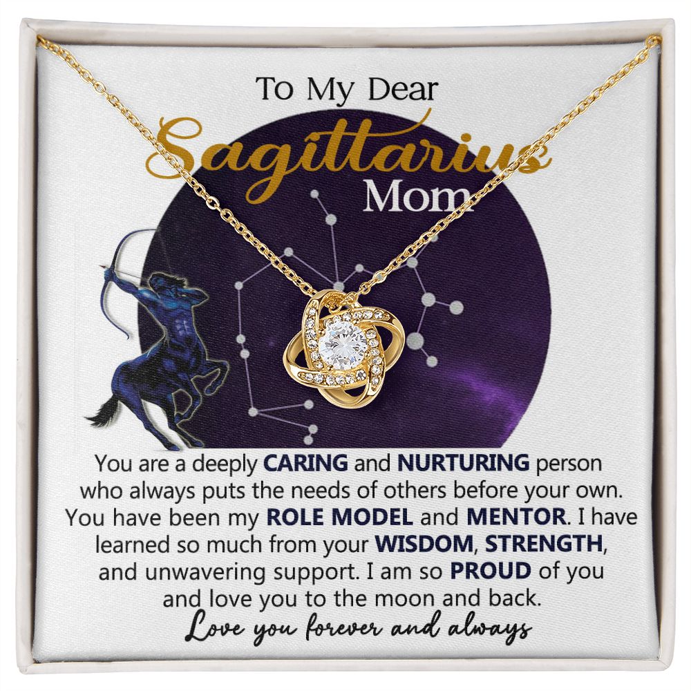 Sagittarius Mom Love Knot Necklace Gift