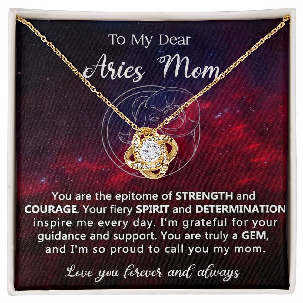 Aries Mom Eternal Love Knot Necklace
