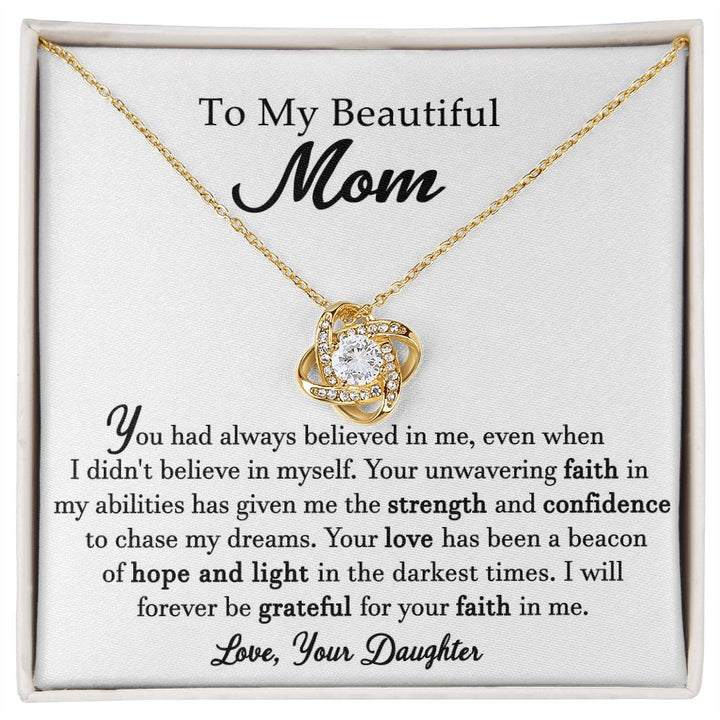 To My Beautiful Mom Faith Necklace