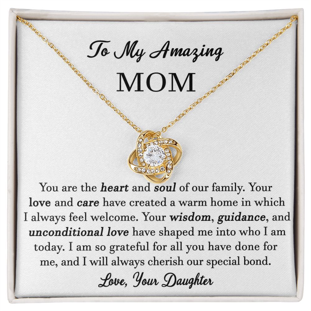 To My Amazing Mom Knot Necklace