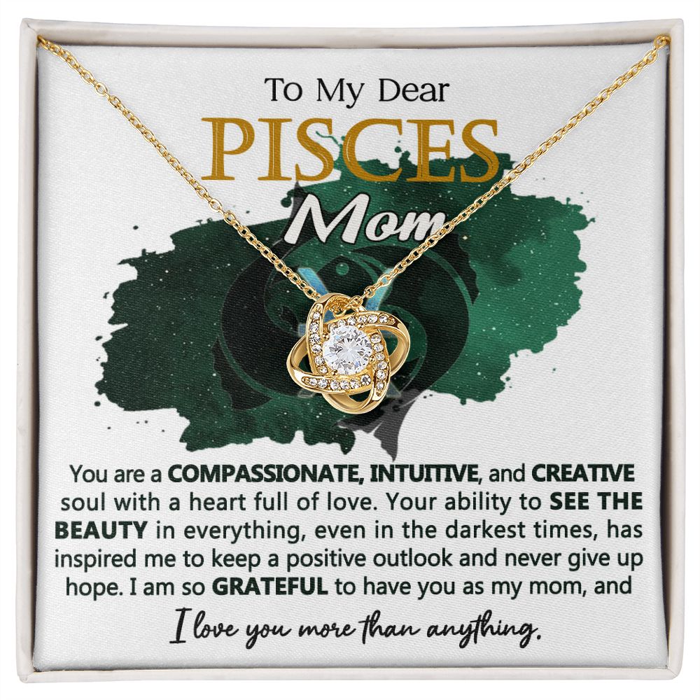 Pisces Mom Interlocking Hearts Necklace Gift