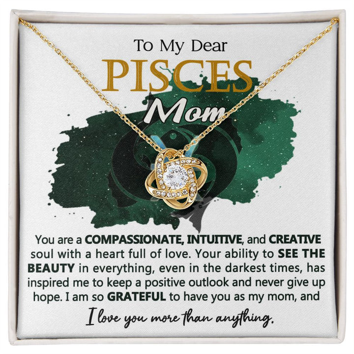 Pisces Mom Interlocking Hearts Necklace Gift