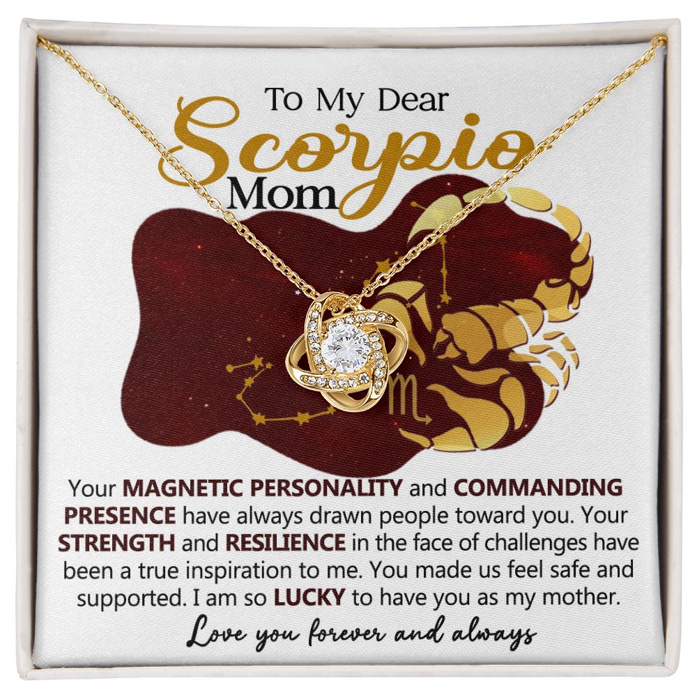 Scorpio Mom Love Knot Necklace Gift