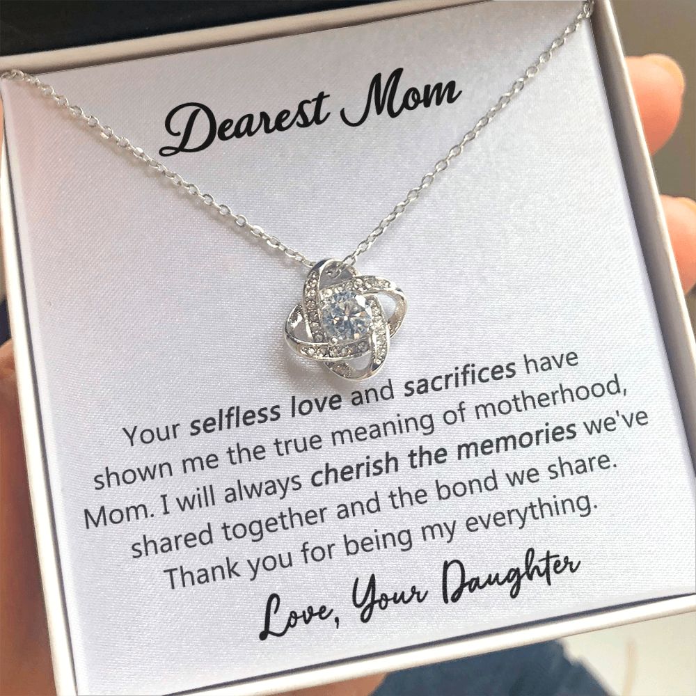 Dearest Mom Love Knot Necklace from Daughter