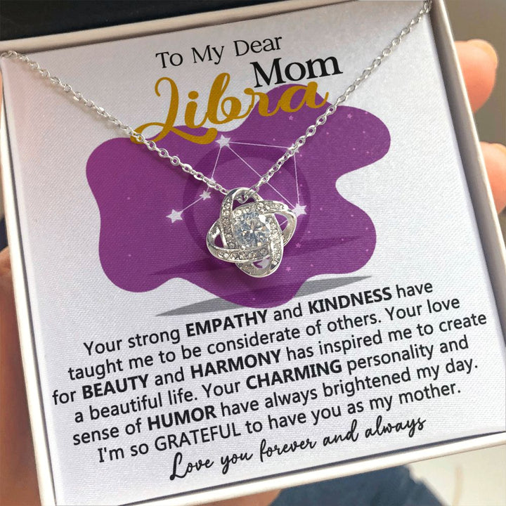 Libra Mom Love Knot Necklace Gift
