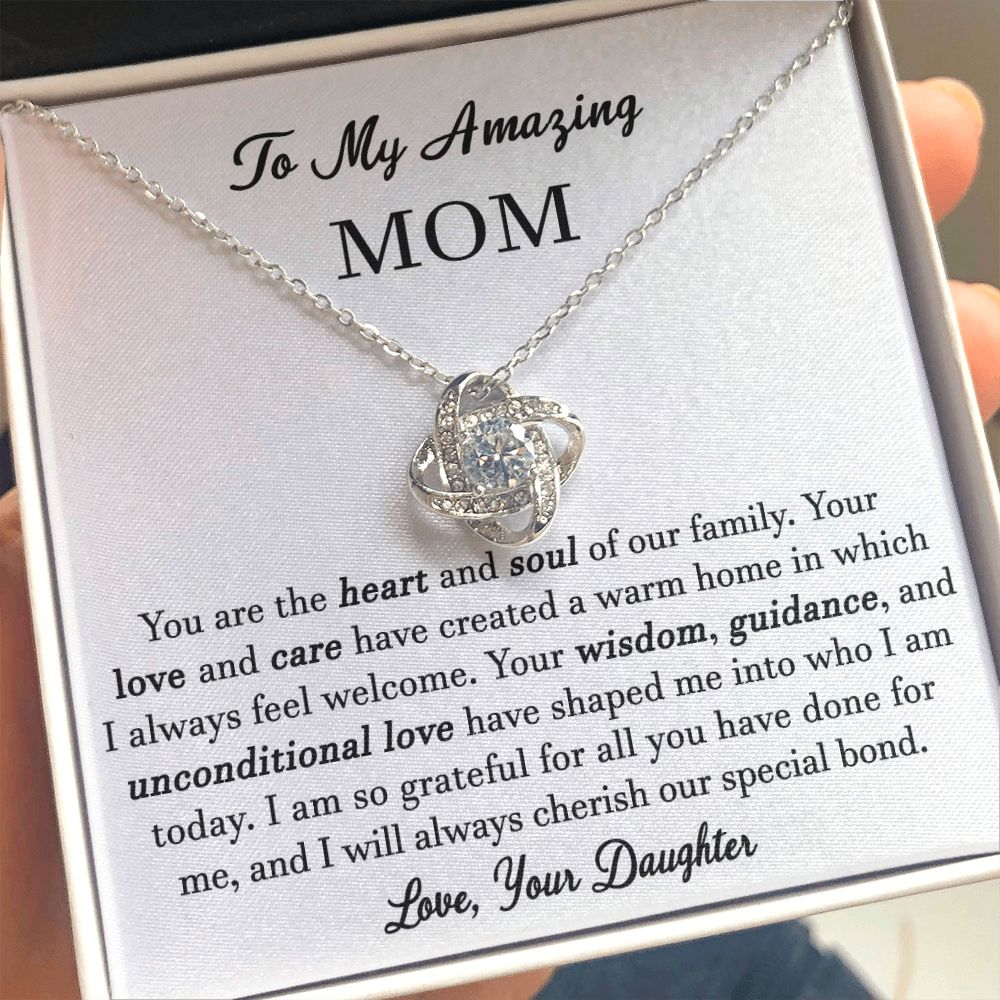 To My Amazing Mom Knot Necklace