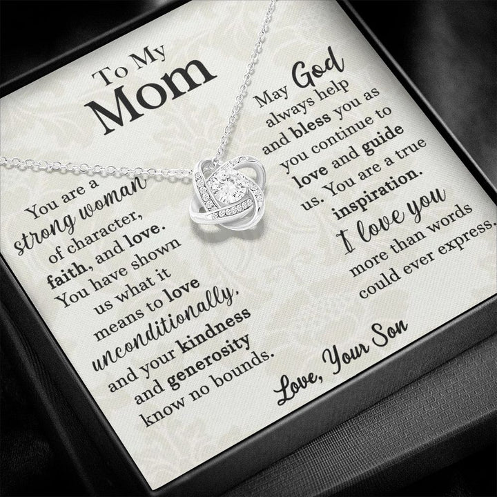 To My Mom Faith and Love Necklace from Son