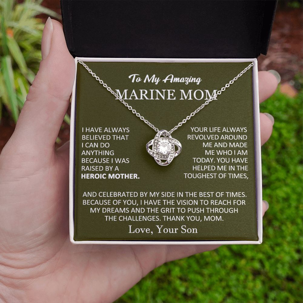 To My Marine Mom – Heroic Love Necklace