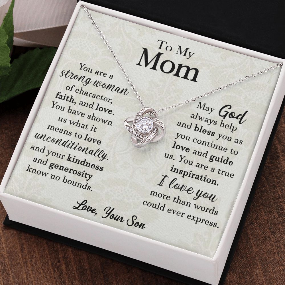 To My Mom Faith and Love Necklace from Son