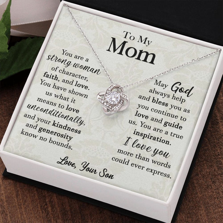 To My Mom Faith and Love Necklace from Son