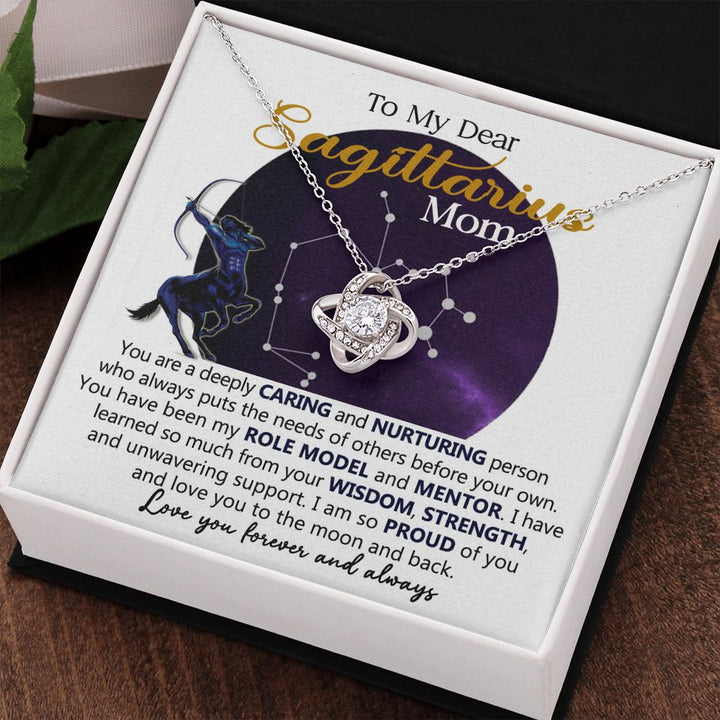 Sagittarius Mom Love Knot Necklace Gift