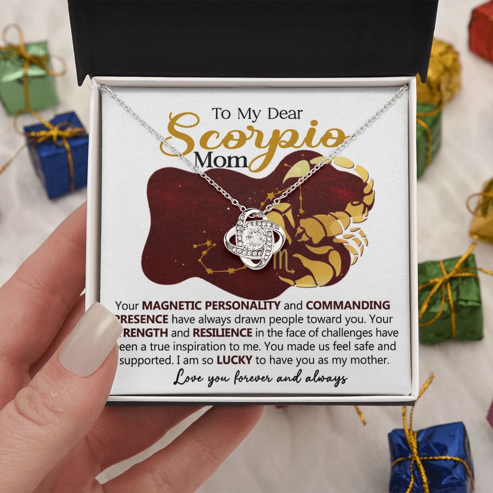 Scorpio Mom Love Knot Necklace Gift