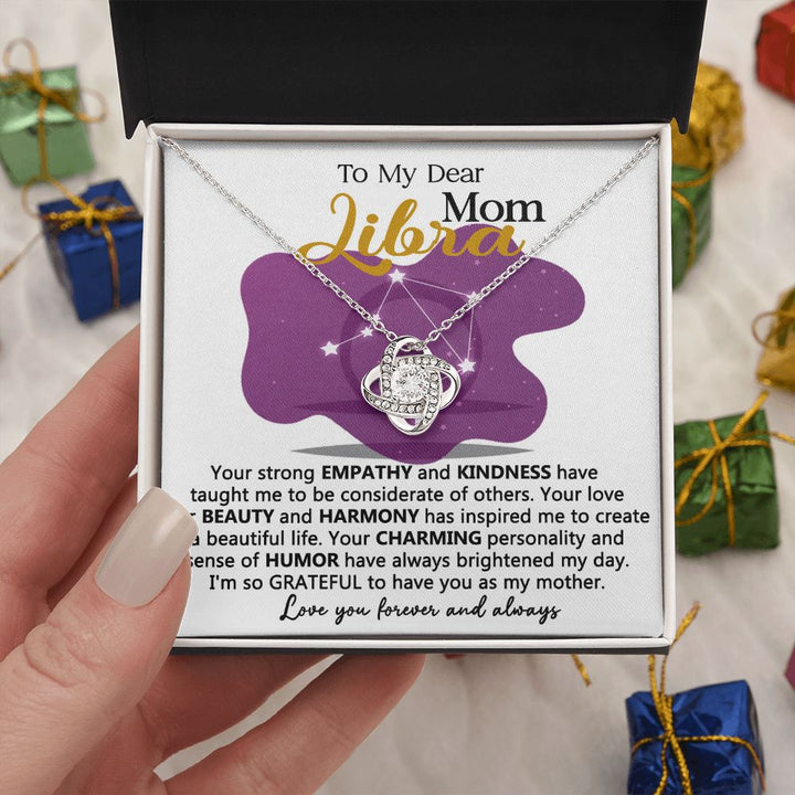 Libra Mom Love Knot Necklace Gift