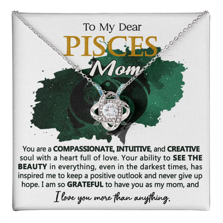 Pisces Mom Interlocking Hearts Necklace Gift