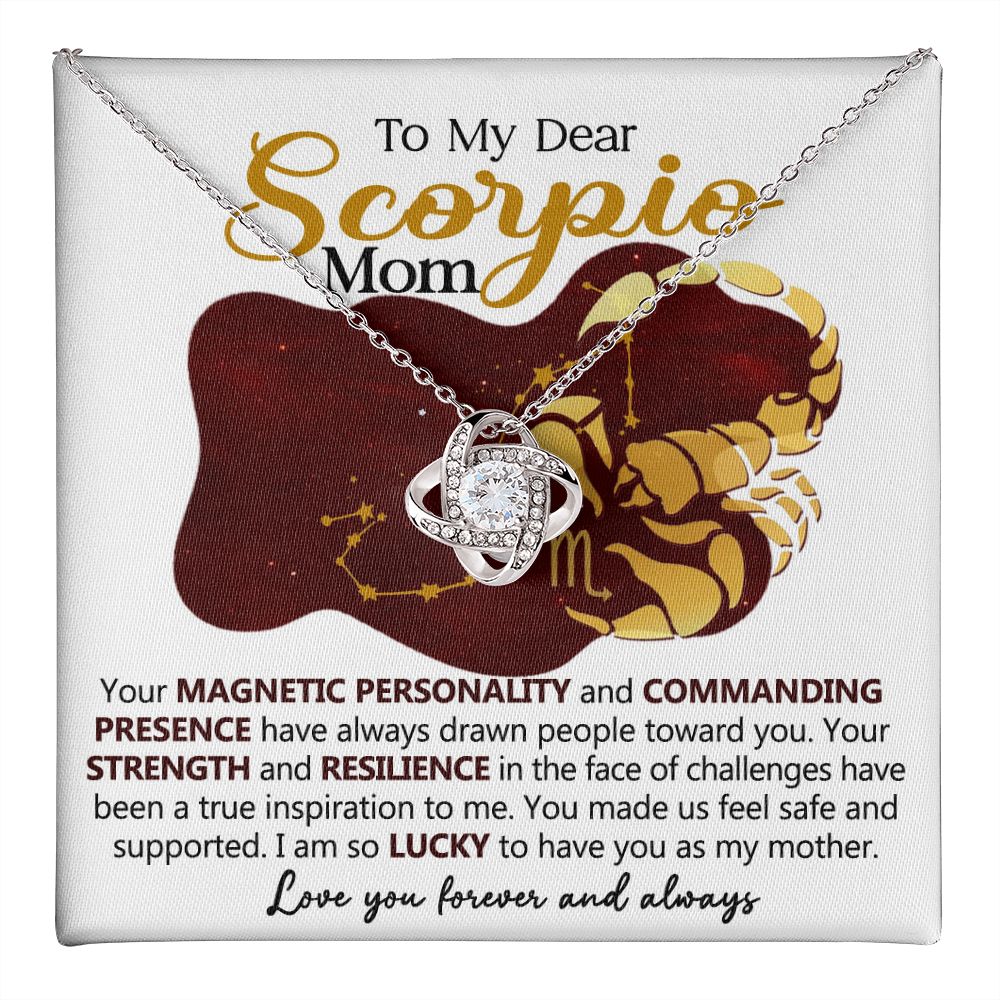 Scorpio Mom Love Knot Necklace Gift