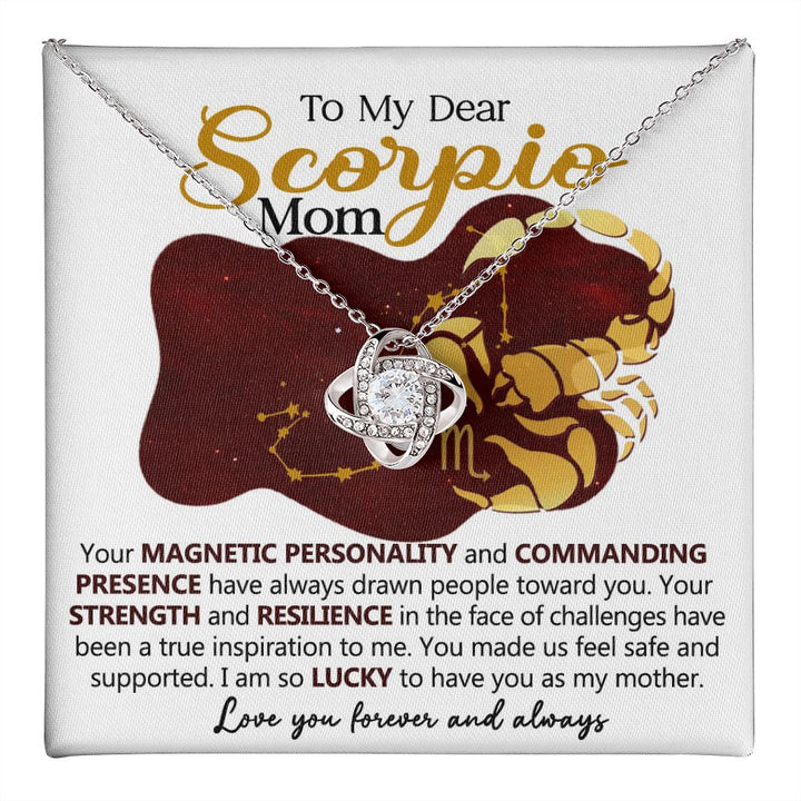 Scorpio Mom Love Knot Necklace Gift