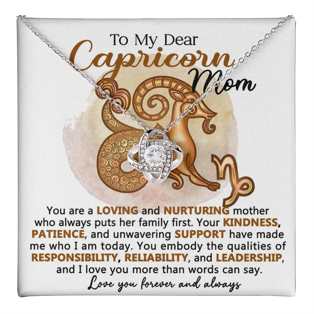 Capricorn Mom Interlocking Hearts Necklace Gift