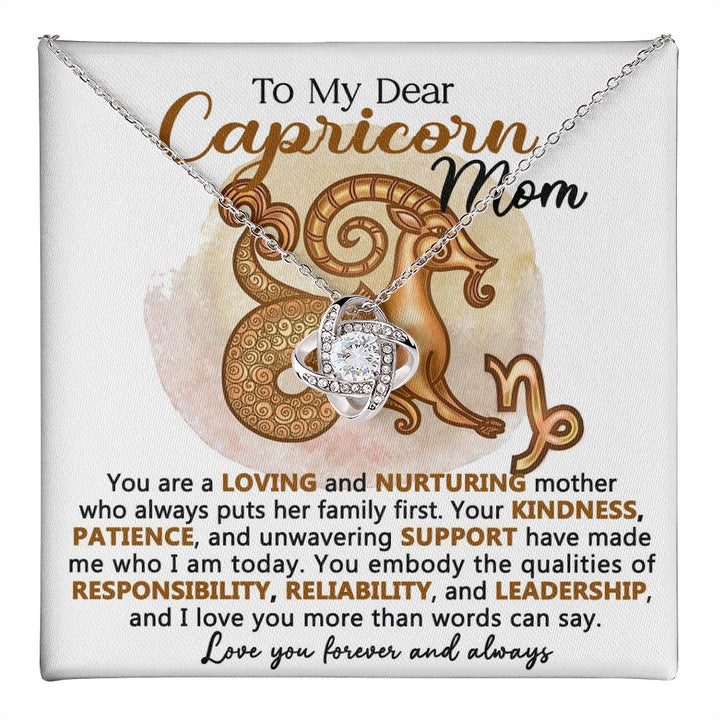 Capricorn Mom Interlocking Hearts Necklace Gift
