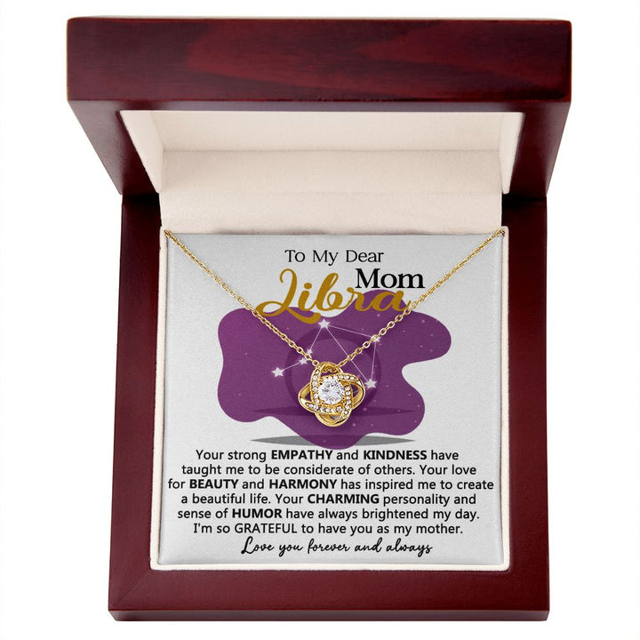Libra Mom Love Knot Necklace Gift