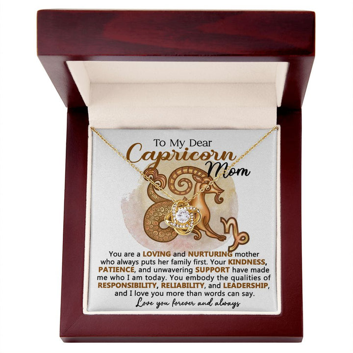 Capricorn Mom Interlocking Hearts Necklace Gift