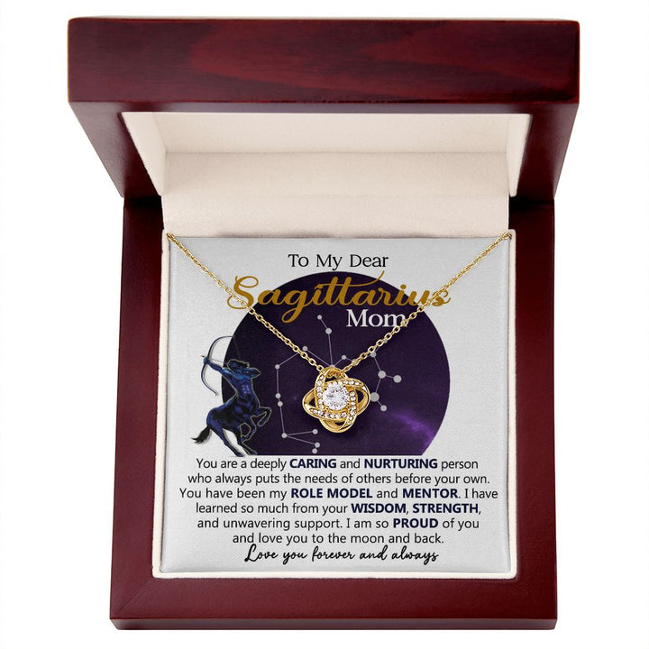 Sagittarius Mom Love Knot Necklace Gift
