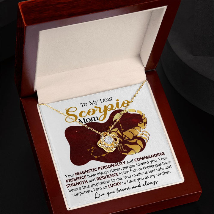 Scorpio Mom Love Knot Necklace Gift