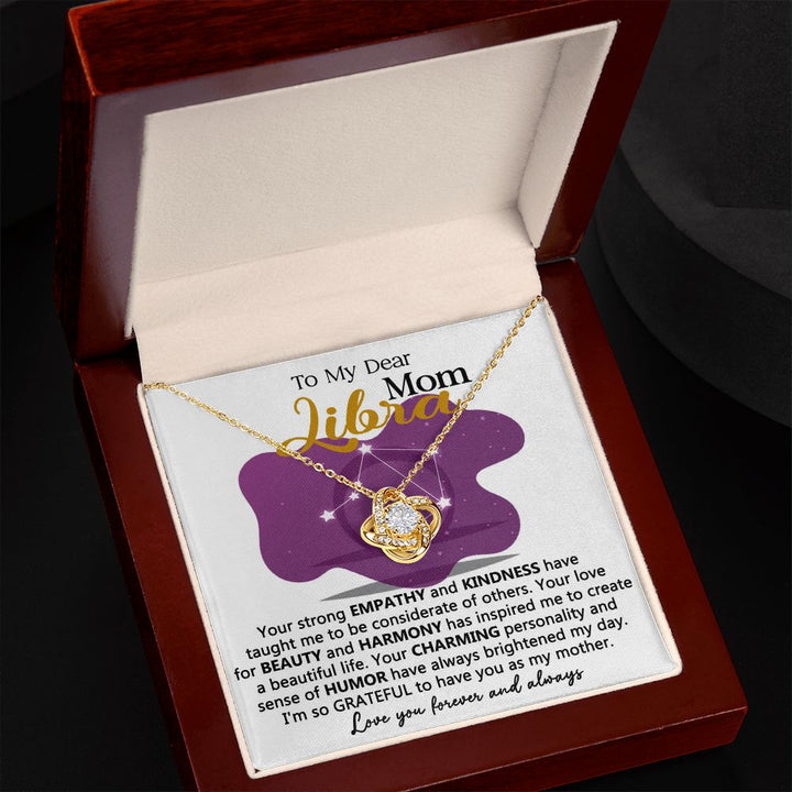 Libra Mom Love Knot Necklace Gift