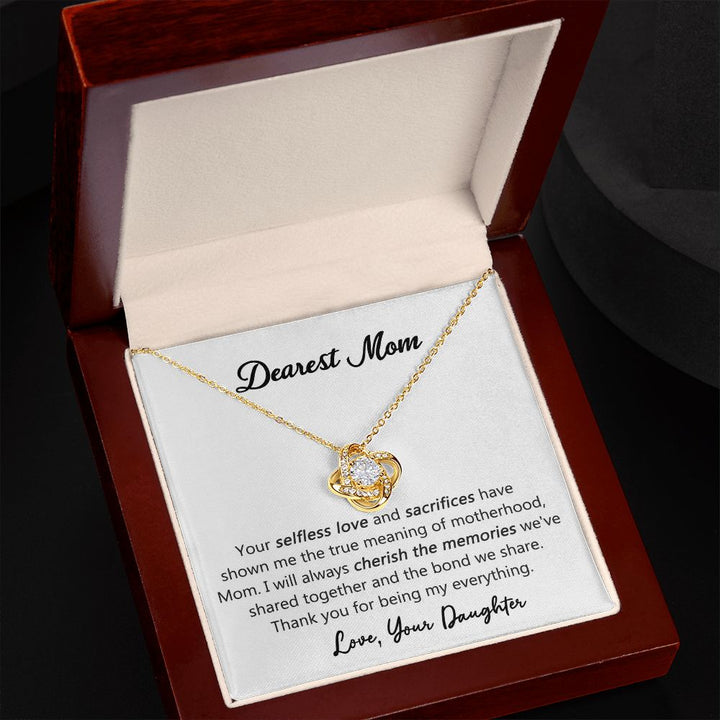 Dearest Mom Love Knot Necklace from Daughter