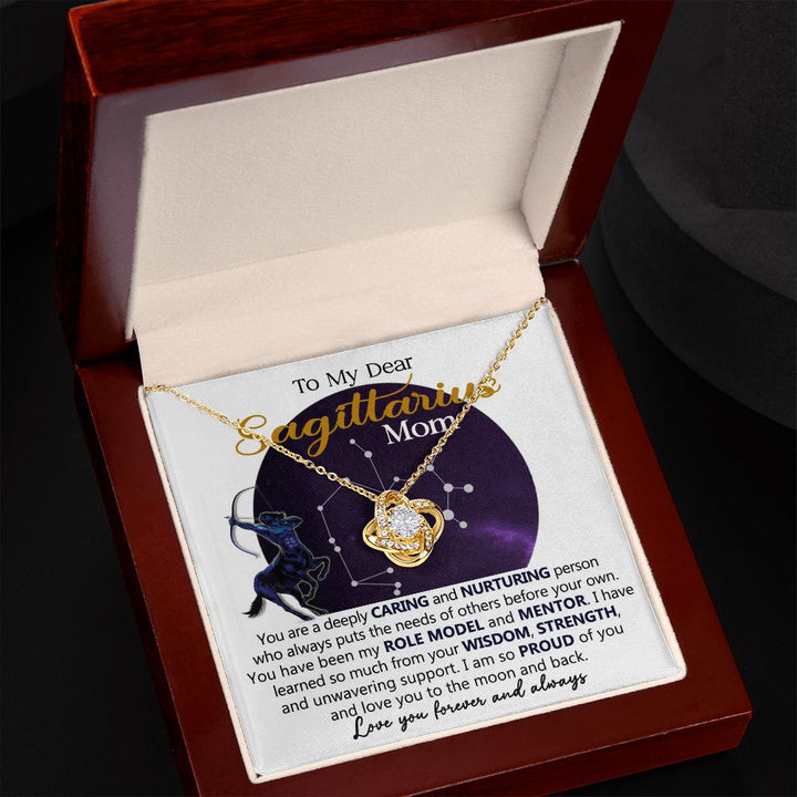 Sagittarius Mom Love Knot Necklace Gift