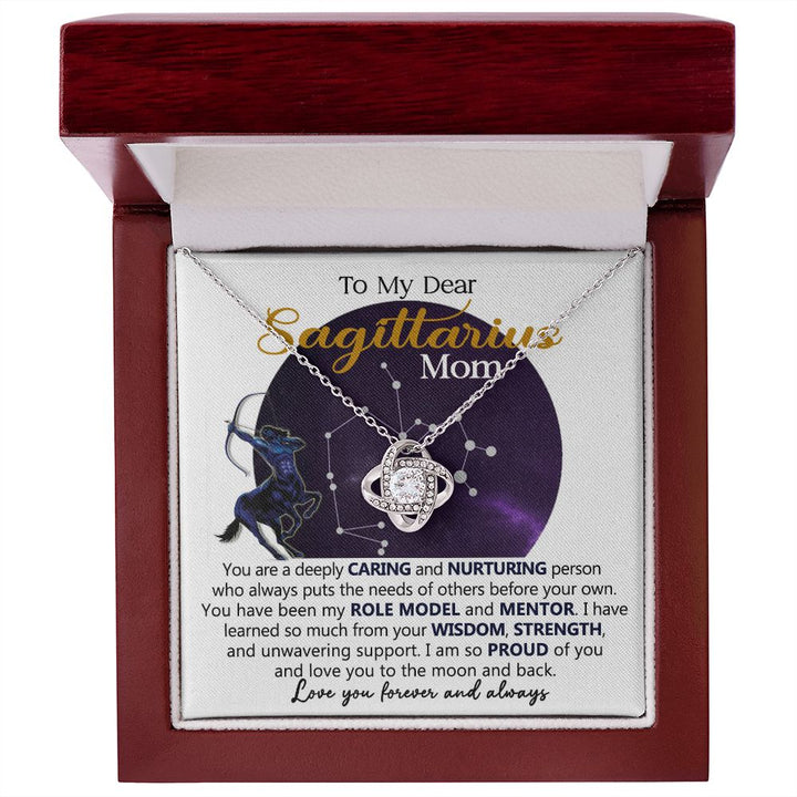 Sagittarius Mom Love Knot Necklace Gift