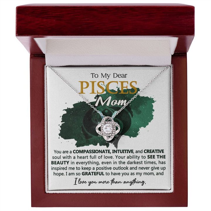 Pisces Mom Interlocking Hearts Necklace Gift