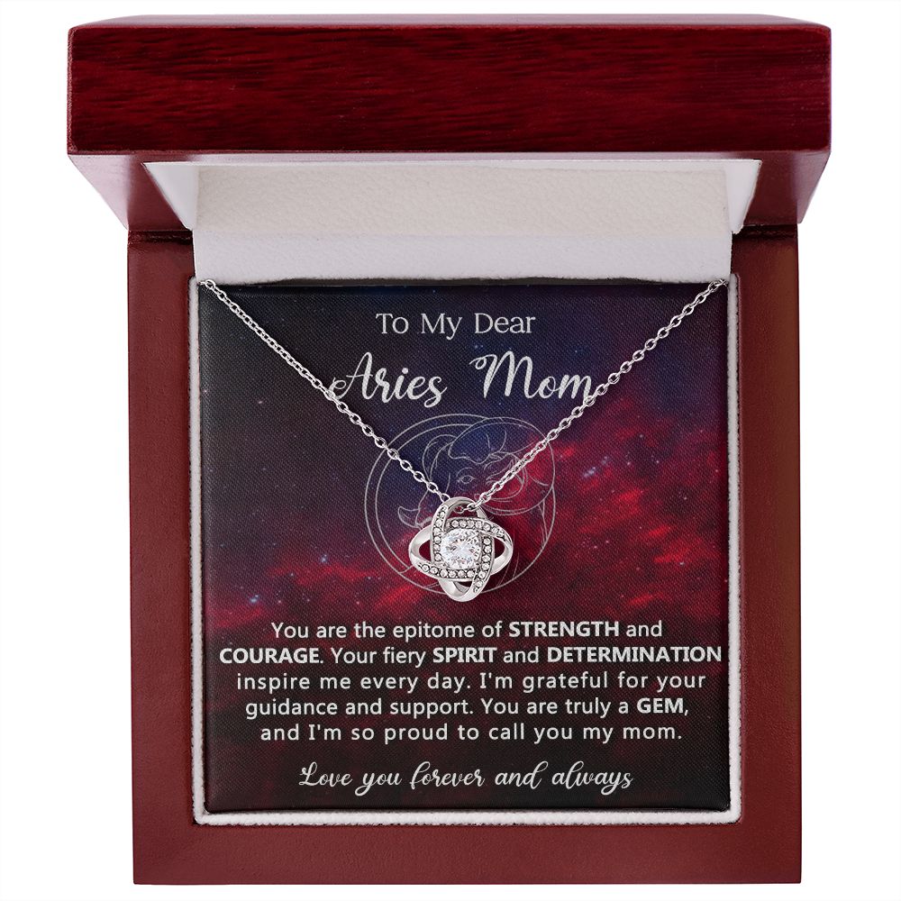 Aries Mom Eternal Love Knot Necklace
