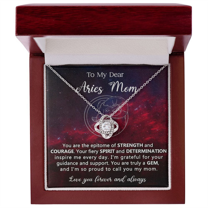 Aries Mom Eternal Love Knot Necklace