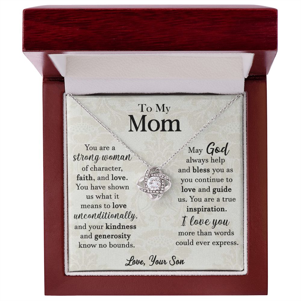 To My Mom Faith and Love Necklace from Son