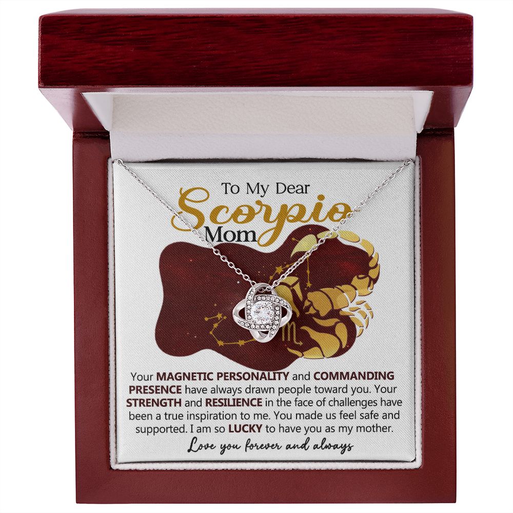 Scorpio Mom Love Knot Necklace Gift