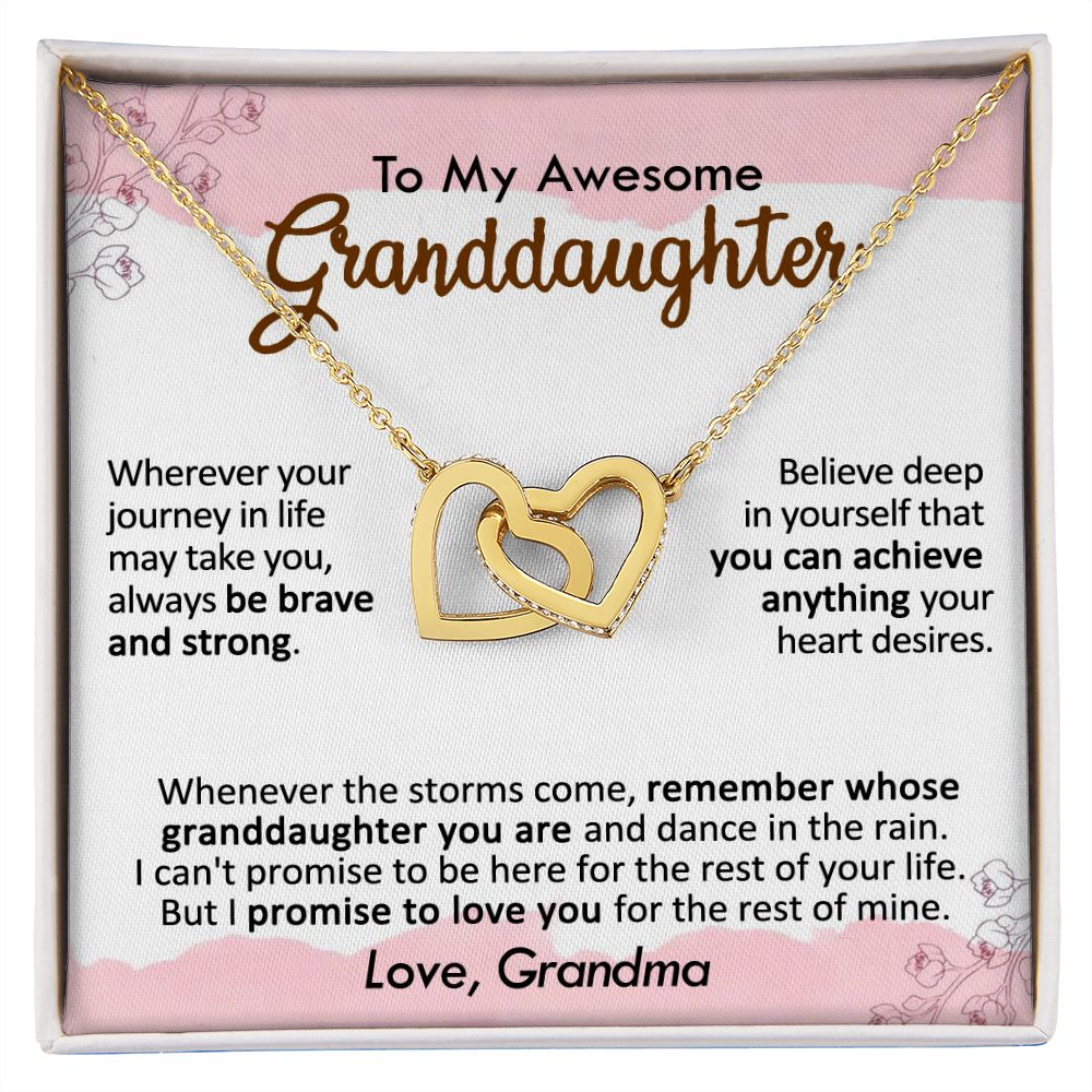 Grandma to Granddaughter Interlocking Heart Necklace